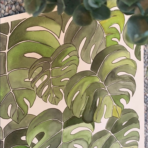 Monstera Watercolor painting - Picture 3 of 3
